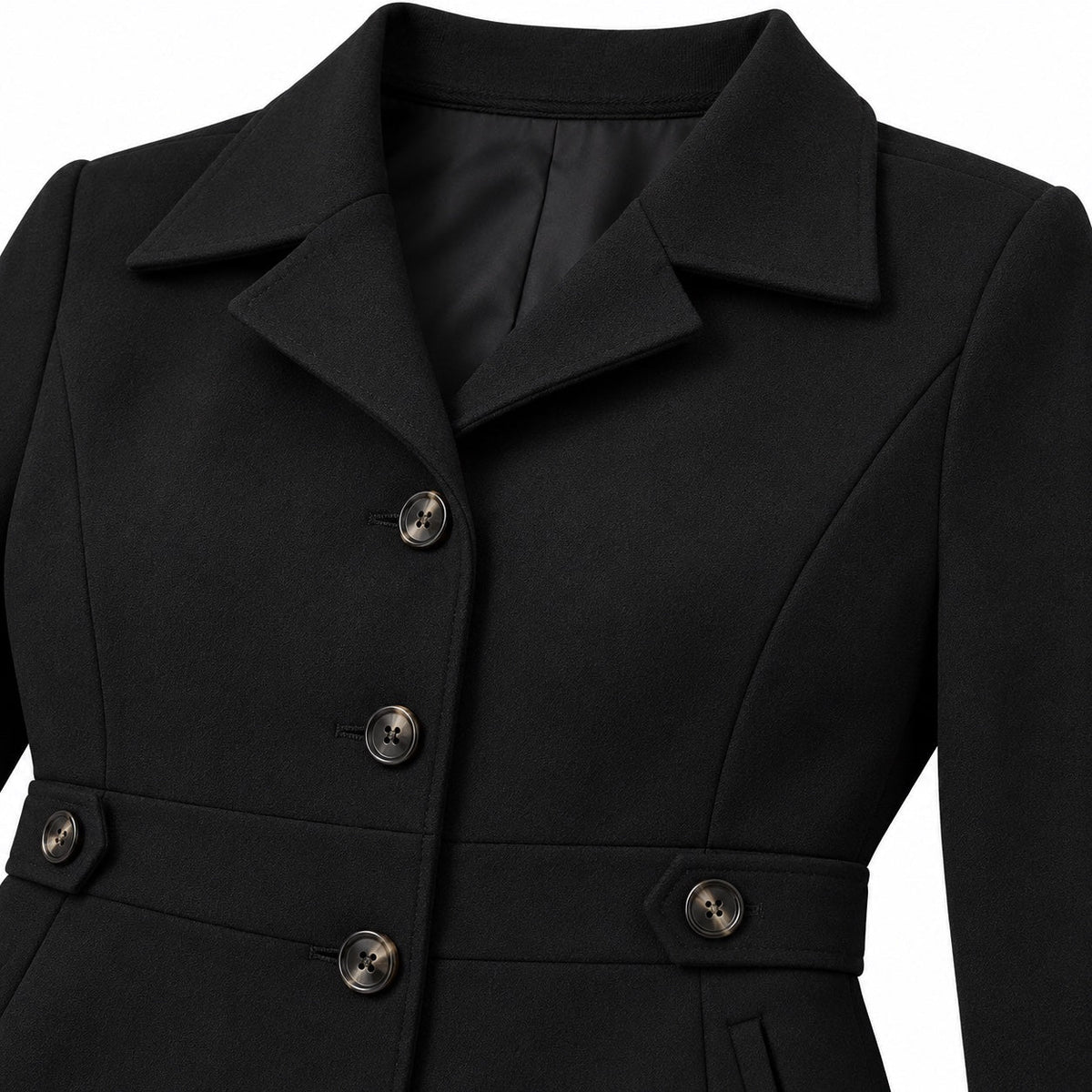 Women's Tailored Coat Button-Front Fitted Shape