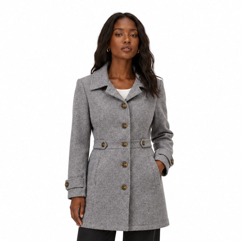 Women's Tailored Coat Button-Front Fitted Shape
