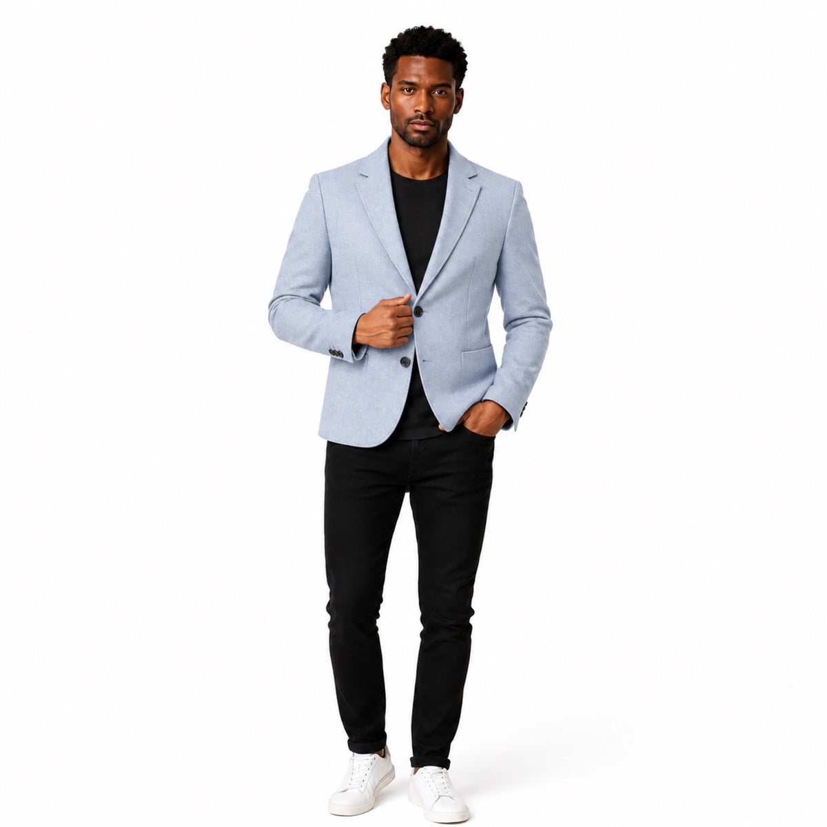 Men's Two-Button Blazer Notch Lapel Tailoreded Fit
