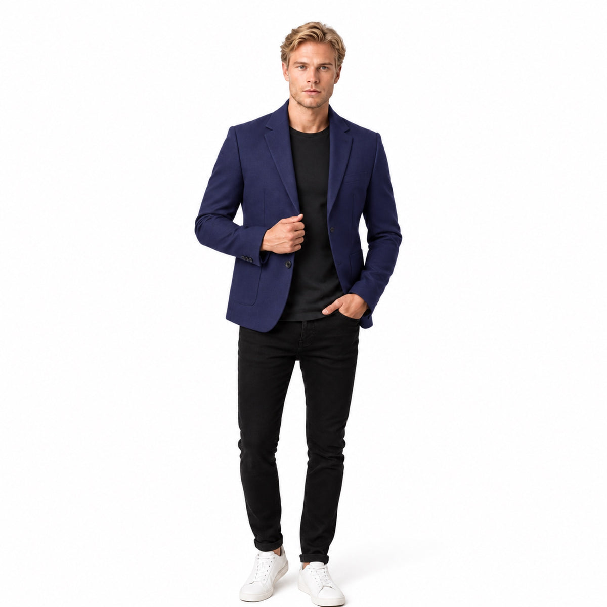Men's Two-Button Blazer Notch Lapel Tailoreded Fit