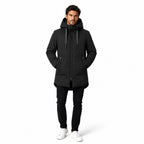 Men's Hooded Longline Parka Mid Length Regular Fit