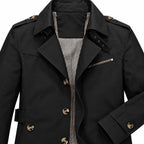 Men's checked-lined trench coat in Black - detail view