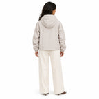 Women's hooded utility jacket in Apricot - back view