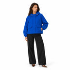 Women's hooded utility jacket in Blue - front view
