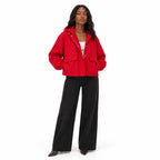 Women’s Hooded Windbreaker Jacket Flap Pockets Elasticated Cuffs