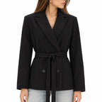 Women's double-breasted blazer in Black - detail view