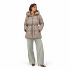 Women’s Hooded Padded Coat Mid Length Warm Winter Jacket