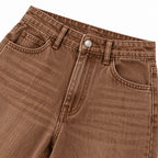 Women's High-Rise Washed Denim Wide-Leg Jeans Relaxed Fit