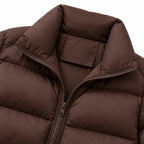 Women's Cropped Puffer Jacket High Stand Collar Relaxed Fit