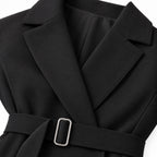 Women's Belted Wrap Blazer Jacket Notch Lapel Tailored Fit