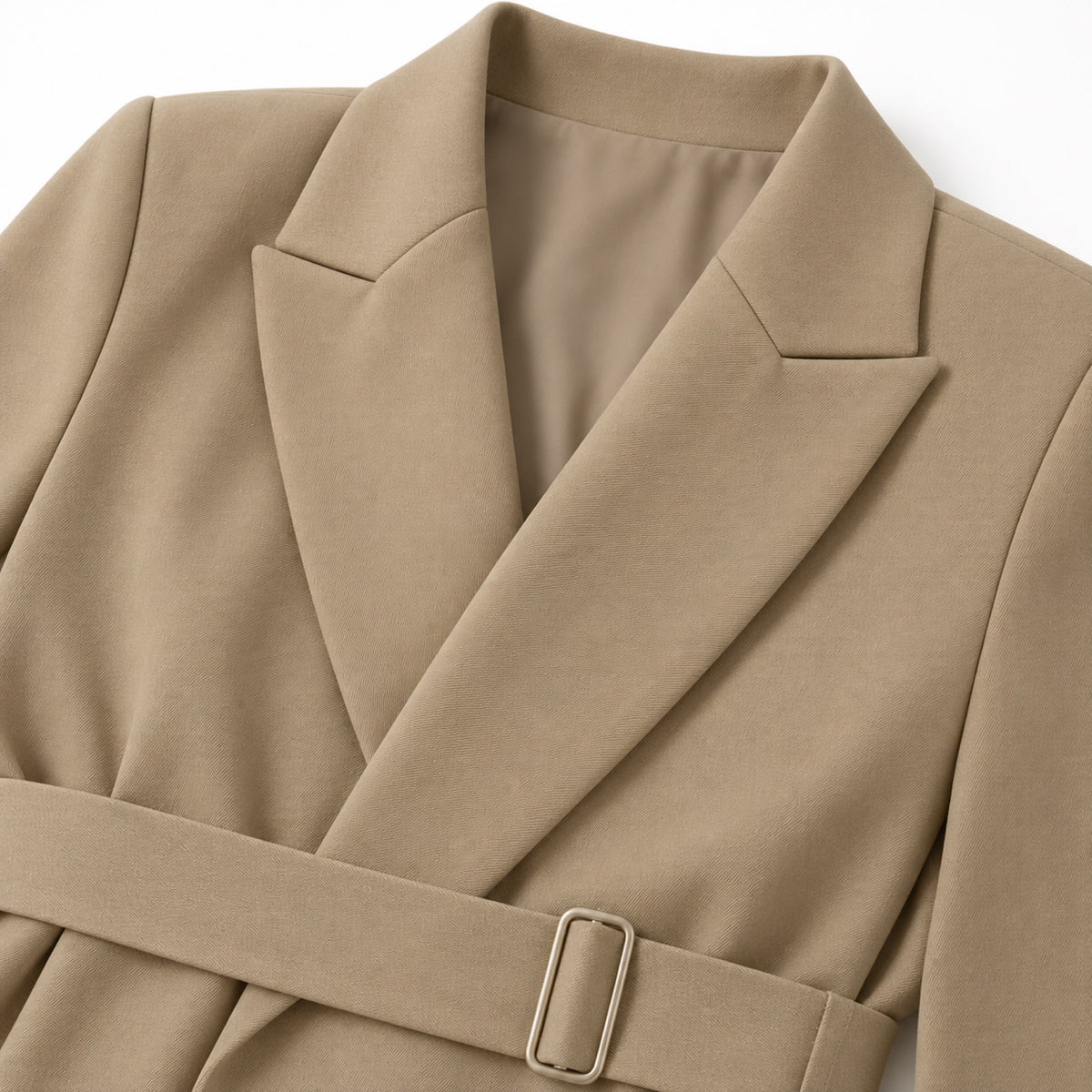 Women's Belted Wrap Blazer Jacket Notch Lapel Tailored Fit