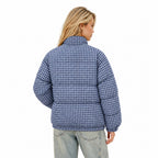 Women's Checked Padded Jacket Funnel Neck Relaxed Fit