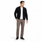 Men’s Textured Open-Front Cardigan Patch Pockets Relaxed Fit