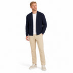 Men’s Textured Open-Front Cardigan Patch Pockets Relaxed Fit