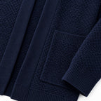 Men’s Textured Open-Front Cardigan Patch Pockets Relaxed Fit
