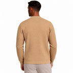 Men’s Textured Open-Front Cardigan Patch Pockets Relaxed Fit