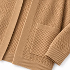 Men’s Textured Open-Front Cardigan Patch Pockets Relaxed Fit