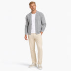 Men’s Textured Open-Front Cardigan Patch Pockets Relaxed Fit