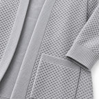 Men’s Textured Open-Front Cardigan Patch Pockets Relaxed Fit