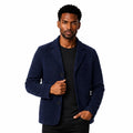 Men’s Textured Knitted Blazer Notched Lapels Button Front Relaxed Fit