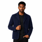 Men’s Textured Knitted Blazer Notched Lapels Button Front Relaxed Fit