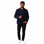 Men’s Knitted Cardigan Blazer Textured Weave Notch Lapels