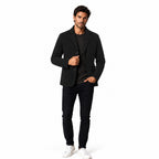 Men’s Knitted Cardigan Blazer Textured Weave Notch Lapels
