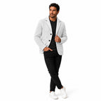 Men’s Knitted Cardigan Blazer Textured Weave Notch Lapels