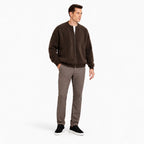 Men’s Brushed Knit Full-Zip Jumper Ribbed Collar Relaxed Fit