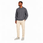 Men’s Brushed Knit Full-Zip Jumper Ribbed Collar Relaxed Fit