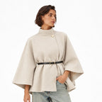 Women's cape coat - Apricot front view