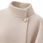 Women's cape coat - Apricot collar detail