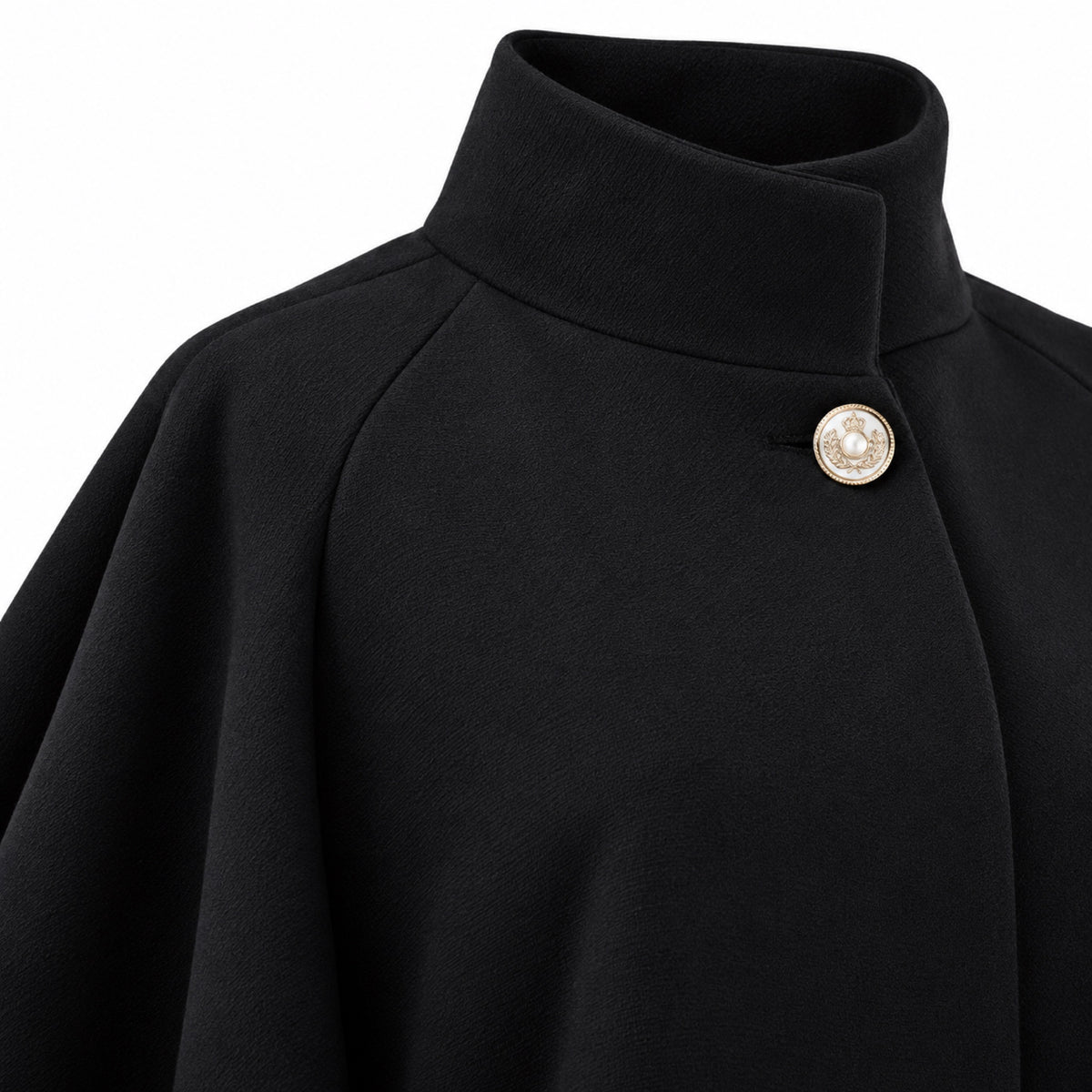 Women's cape coat - Black collar detail