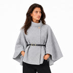 Women's cape coat - Grey front view