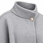 Women's cape coat - Grey collar detail