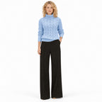 Women's cable-knit jumper - Sky Blue full view