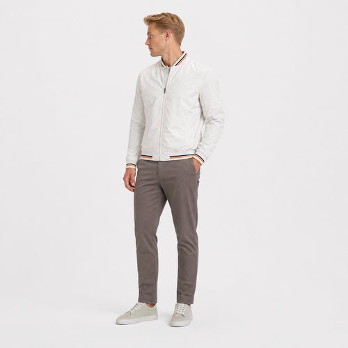 Men's bomber jacket in White front view