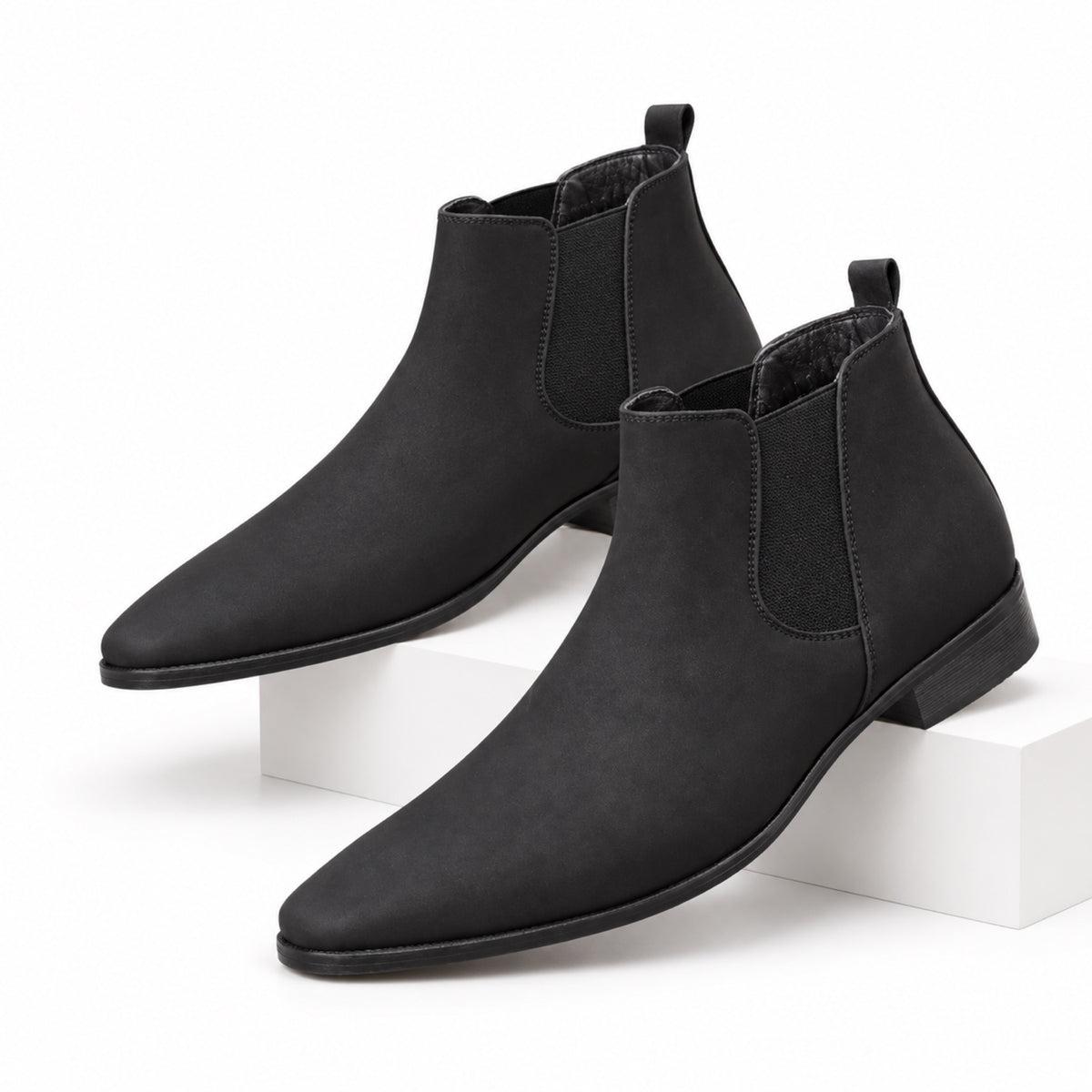 Men's Suede-Look Chelsea Boots Almond Toe Regular Fit