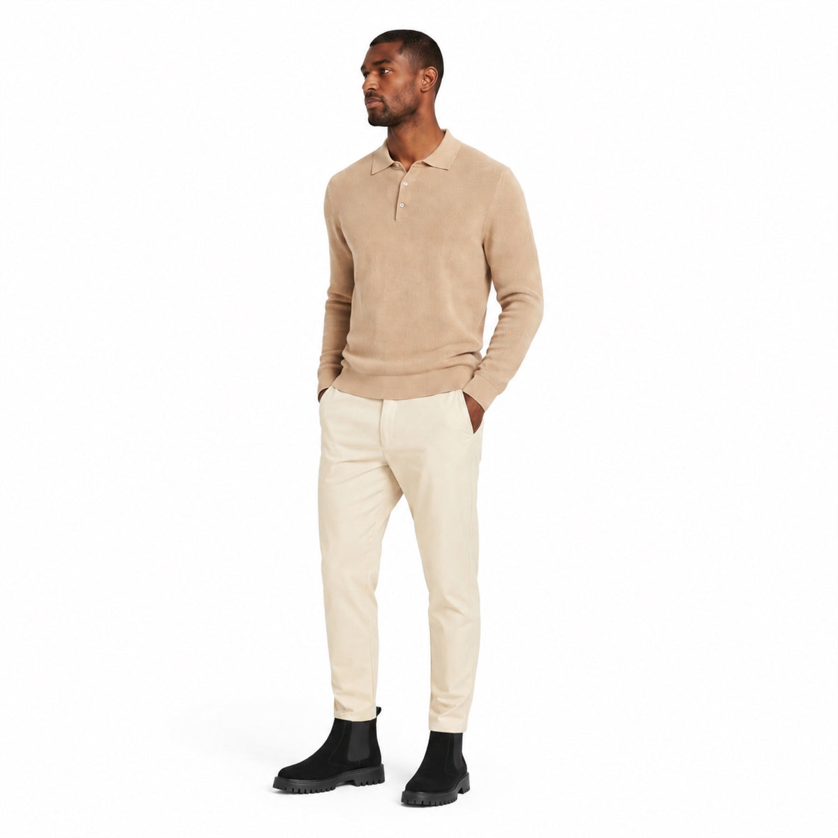 Men's Suede-Look Chelsea Boots Lug Sole Regular Fit