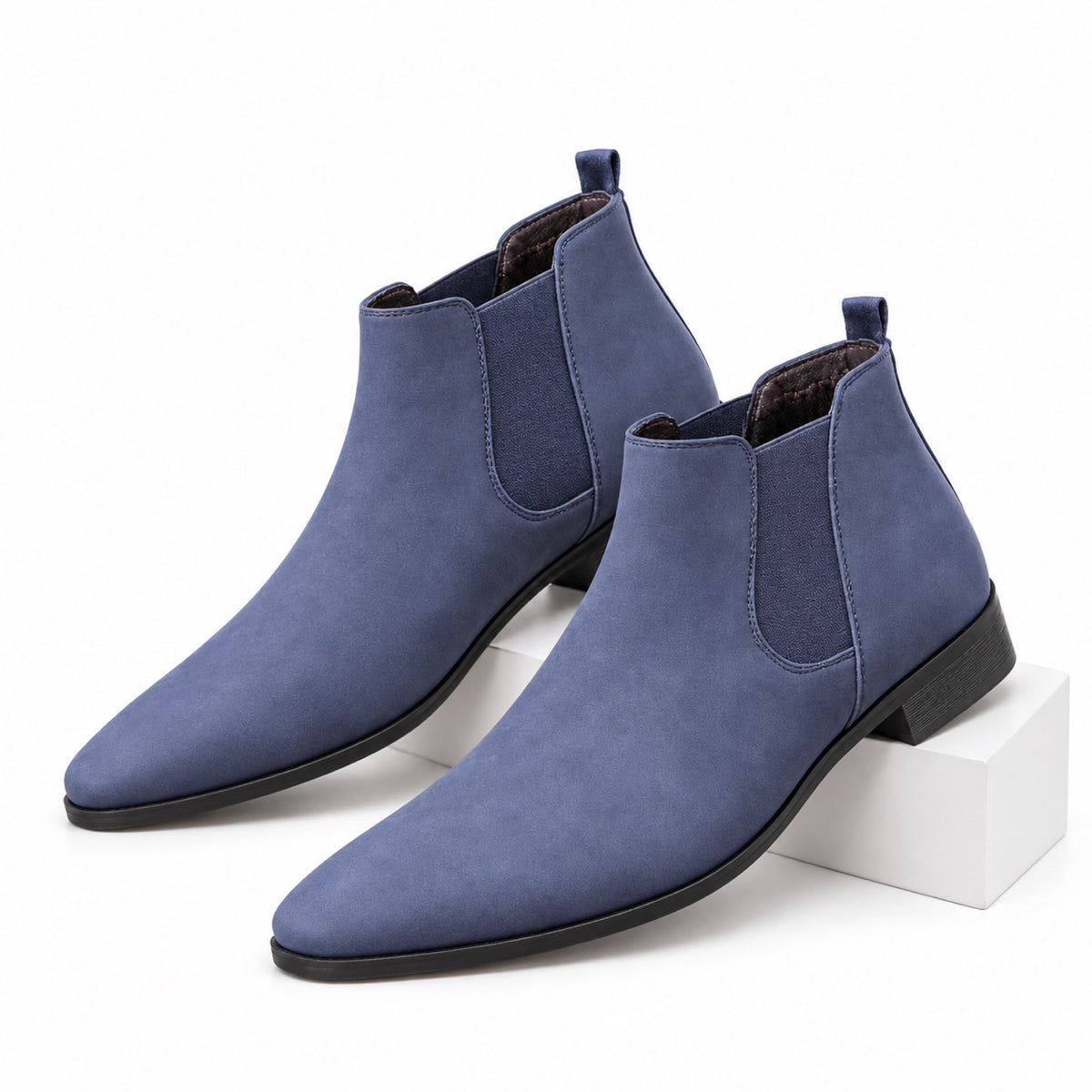 Men's Suede-Look Chelsea Boots Almond Toe Regular Fit