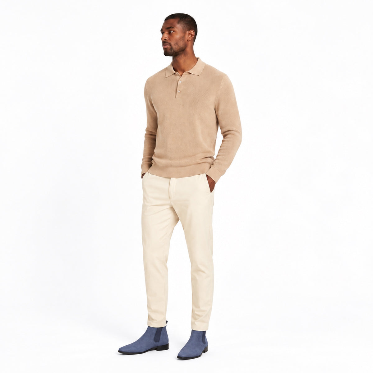 Men's Suede-Look Chelsea Boots Almond Toe Regular Fit