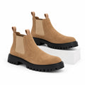 Men's Suede-Look Chelsea Boots Lug Sole Regular Fit