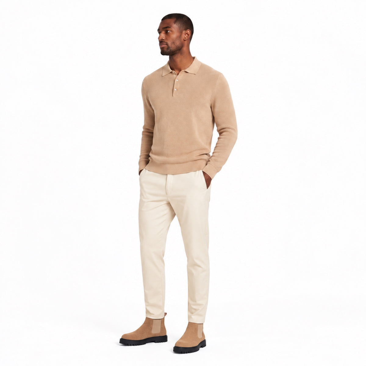 Men's Suede-Look Chelsea Boots Lug Sole Regular Fit