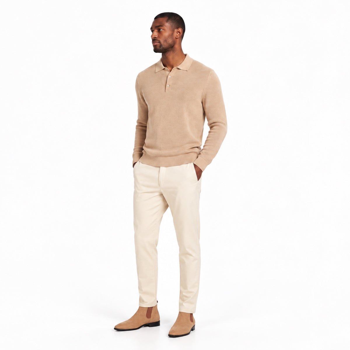 Men's Suede-Look Chelsea Boots Almond Toe Regular Fit