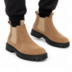 Men's Suede-Look Chelsea Boots Lug Sole Regular Fit