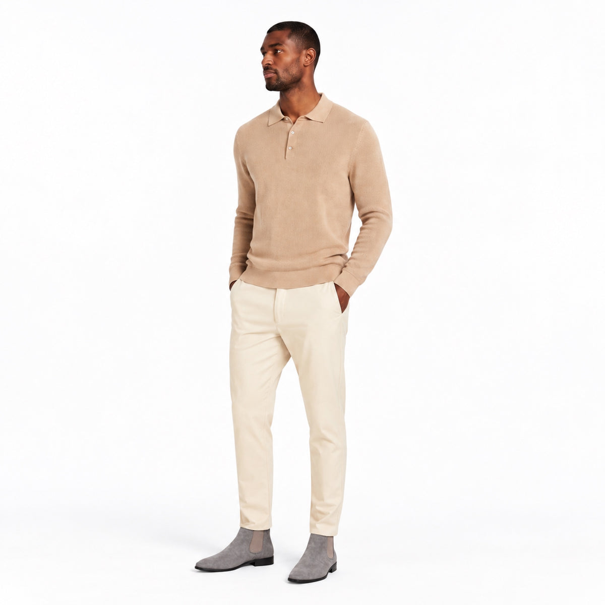 Men's Suede-Look Chelsea Boots Almond Toe Regular Fit
