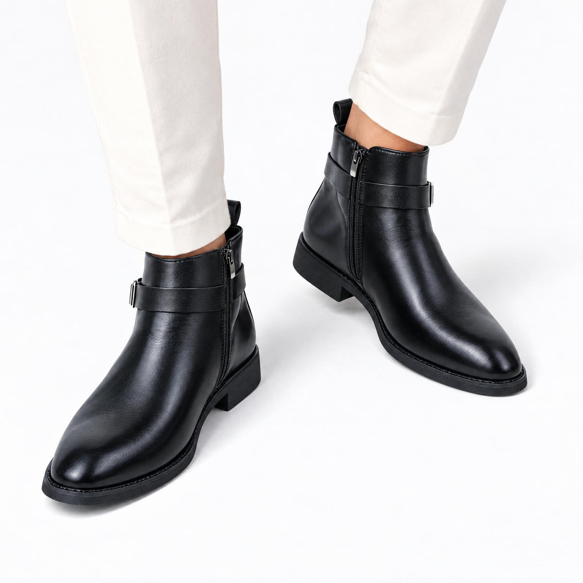 Men's Leather Boots — WJ6811 Black — view 2