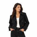 Women's Double-Breasted Trench Coat — Black — view 1