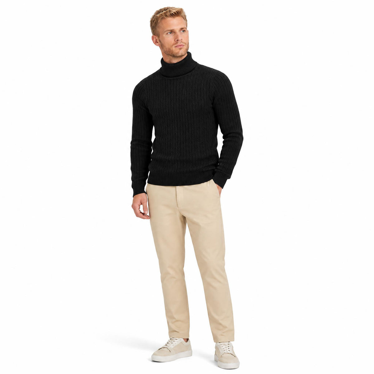 Men's Knit Jumper Slim Fit — Black — view 2