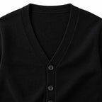 Men's Knit Cardigan with Button Front and V-Neck — Black — view 4